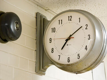 A clock on a wall.